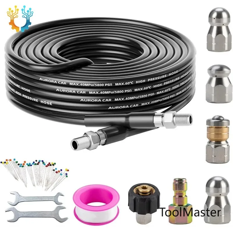【2026】Sewer Jetter Kit Pressure Washer 30FT Drain Cleaner Hose 1/4 Inch NPT Corner Rotating Button Nose Jetting Nozzle Waterproo
【2026】Sewer Jetter Kit Pressure Washer 30FT Drain Cleaner Hose 1/4 Inch NPT Corner Rotating Button Nose Jetting Nozzle Waterproo