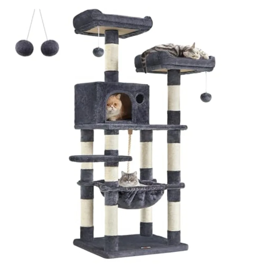 Кошачья лежанка-когтеточка для домашних кошек, 56,3 дюйма, с гамаком и плюшевыми элементами, цвет дымчато-серый, UPCT15GYZ
Кошачья лежанка-когтеточка для домашних кошек, 56,3 дюйма, с гамаком и плюшевыми элементами, цвет дымчато-серый, UPCT15GYZ