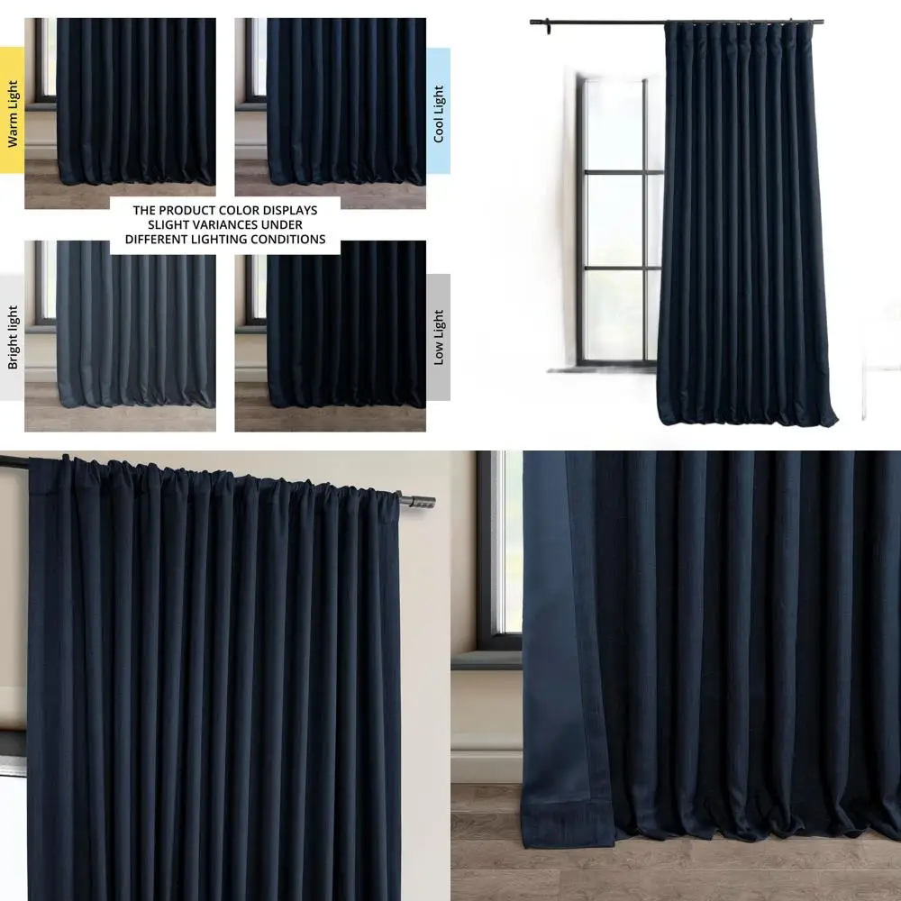 Extra Wide Navy Textured Curtains, 100W x 84L, Room Darkening for Living Room & Bedroom Decor
Extra Wide Navy Textured Curtains, 100W x 84L, Room Darkening for Living Room & Bedroom Decor