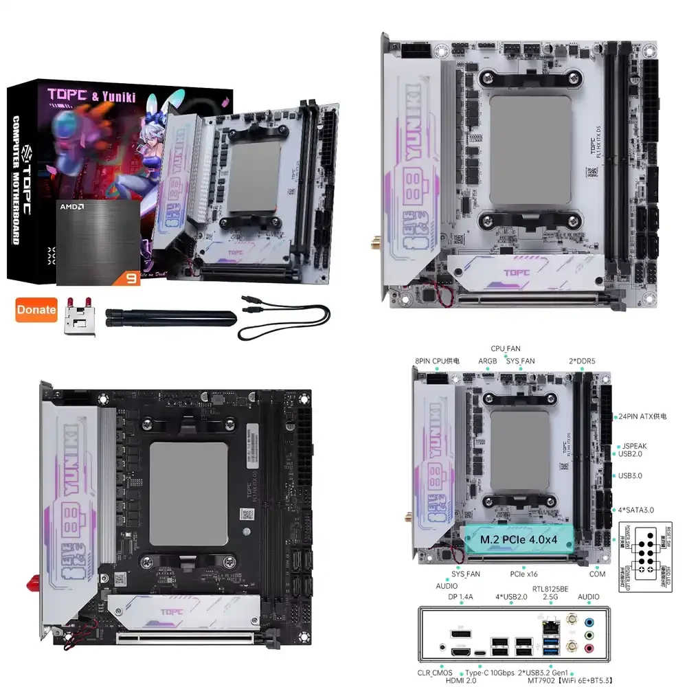 TOPC Ryzen 9 7945HX Mini ITX Motherboard Combo for Gaming PC Desktop Mini PC Build DDR5 RAM NVMe SSD Support 16 Core 5.4GHz
TOPC Ryzen 9 7945HX Mini ITX Motherboard Combo for Gaming PC Desktop Mini PC Build DDR5 RAM NVMe SSD Support 16 Core 5.4GHz