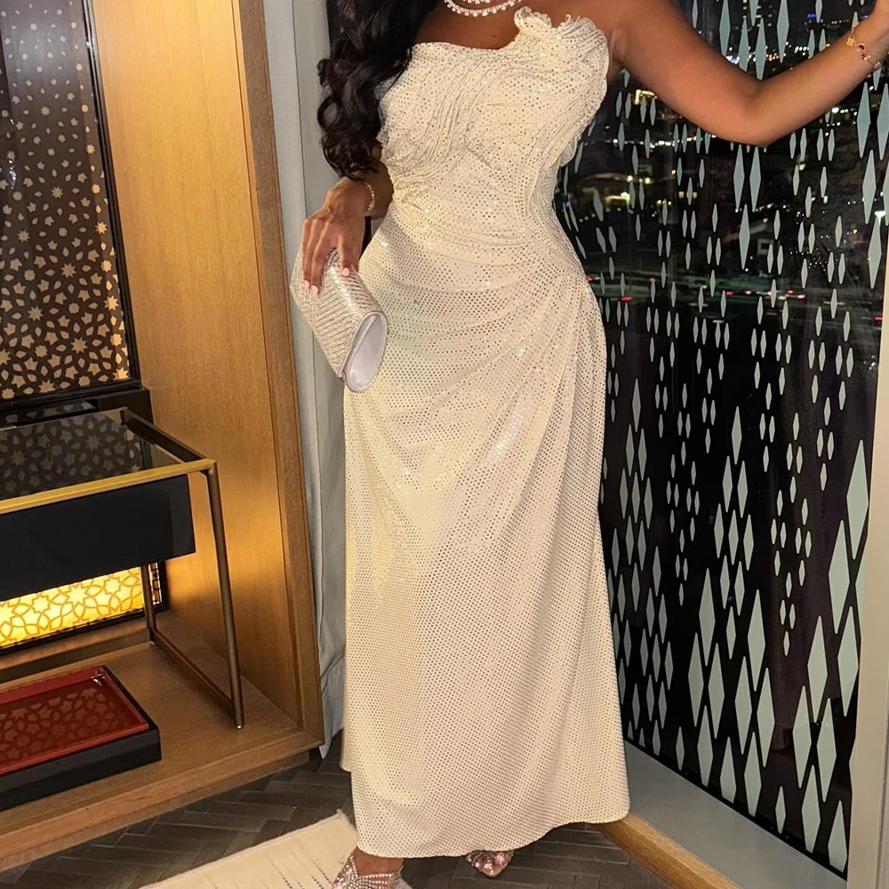 Customized Fashion Straight Ankle Length Strapless Sleeveless Sequined Evening Dress Classic Photo Color vestidos para mujer
Customized Fashion Straight Ankle Length Strapless Sleeveless Sequined Evening Dress Classic Photo Color vestidos para mujer