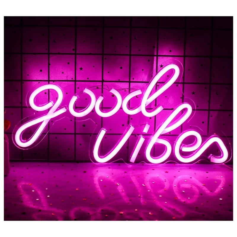 Good Vibes Neon Sign Neon Light Signs LED Night Lights For Bedroom Decoration Rooms Decor
Good Vibes Neon Sign Neon Light Signs LED Night Lights For Bedroom Decoration Rooms Decor