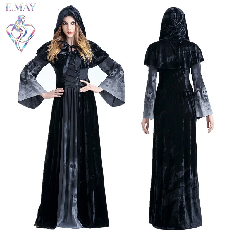 Halloween Queen Long Coat Hooded Dress Performance Costume Women's Witch Print Outfit Traditional Chinese Ethnic Style
Halloween Queen Long Coat Hooded Dress Performance Costume Women's Witch Print Outfit Traditional Chinese Ethnic Style