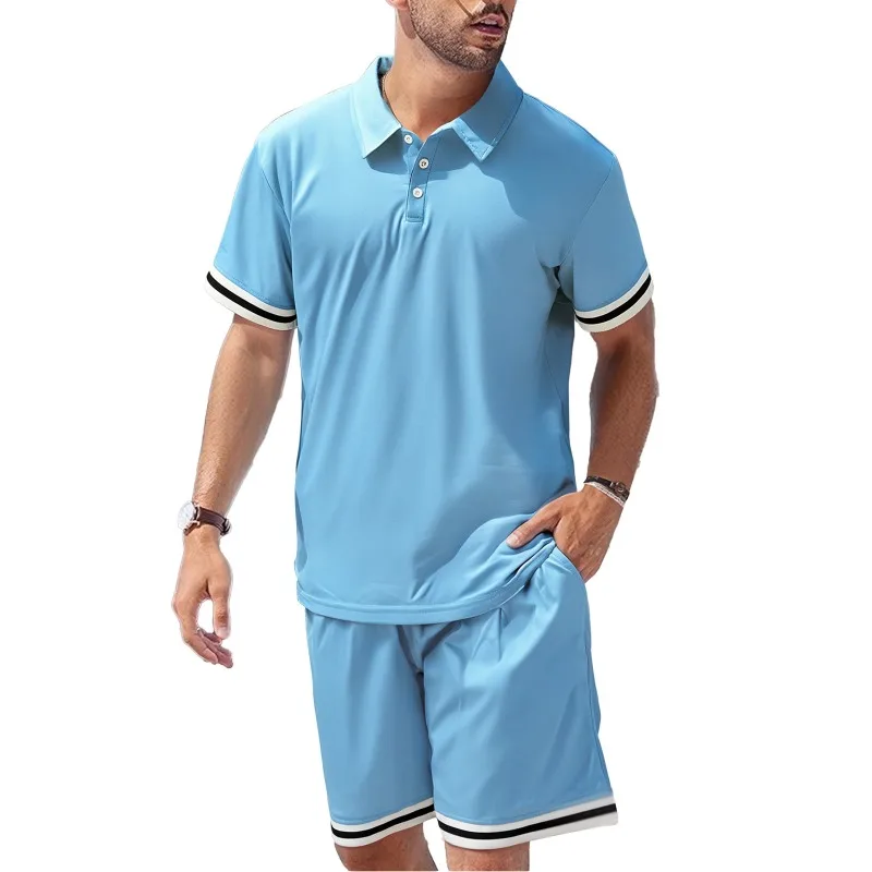 Men 2 Piece Polo Set Short Sleeve Top Shorts Striped Trim Casual Summer Tracksuit
Men 2 Piece Polo Set Short Sleeve Top Shorts Striped Trim Casual Summer Tracksuit