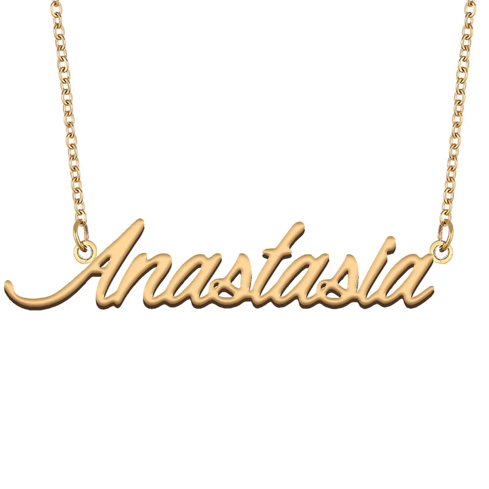 Anastasia Name Necklace for Women Gold-Plated Stainless Steel Initials Pendant Necklace Women's Fashion Jewelry Accessory
Anastasia Name Necklace for Women Gold-Plated Stainless Steel Initials Pendant Necklace Women's Fashion Jewelry Accessory