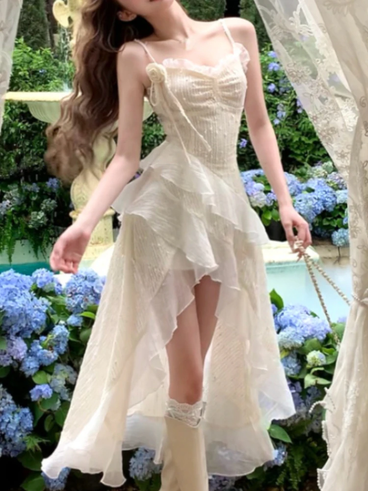 2024 Fairy Elegant Short Party Dresses Woman Beach Sleeveless Irregular Dresses Korea Fashion Aesthetics Casual One Piece Dress
2024 Fairy Elegant Short Party Dresses Woman Beach Sleeveless Irregular Dresses Korea Fashion Aesthetics Casual One Piece Dress