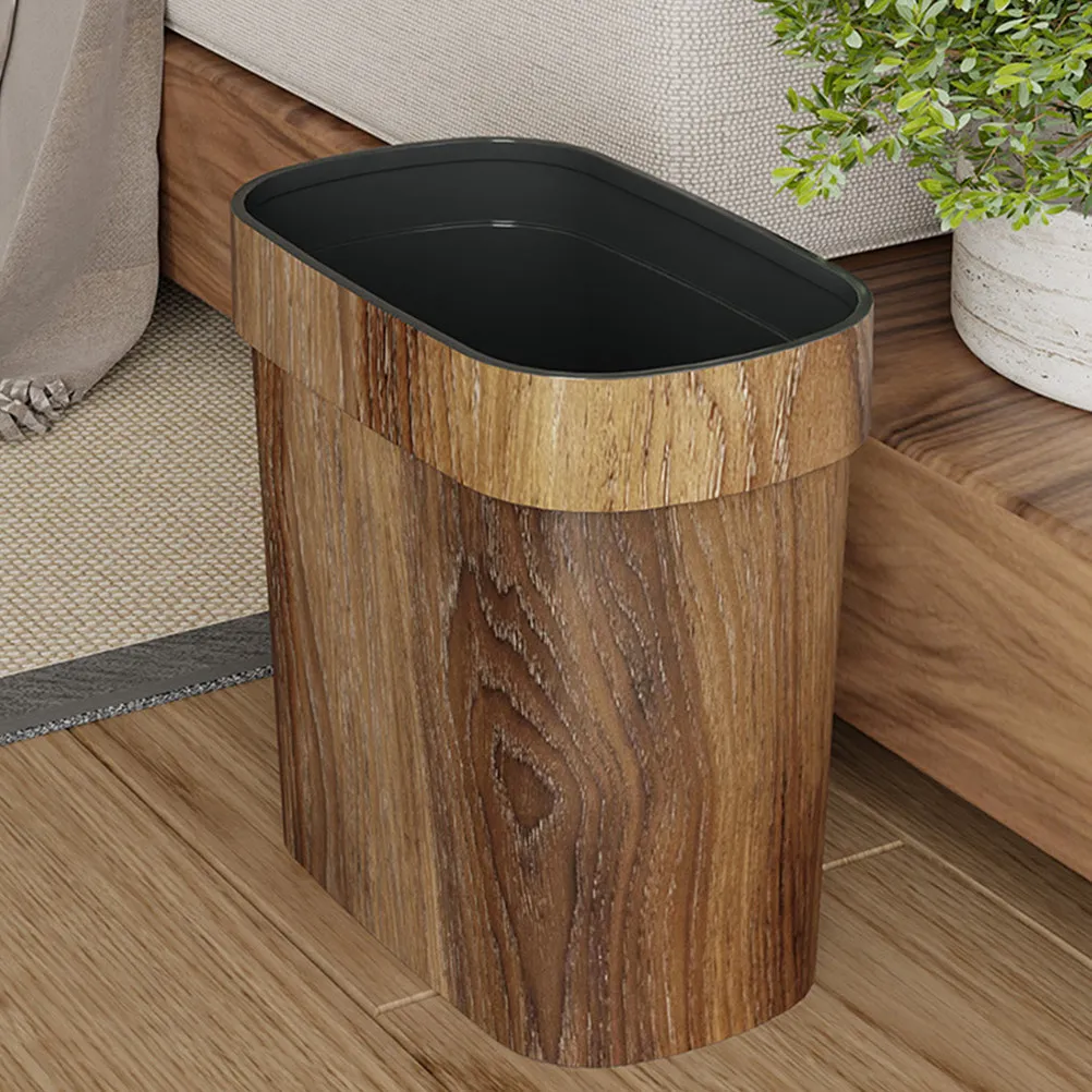 PP Material Large Capacity Trash Can Vintage Wood Grain Finish Stylish Garbage Bin for Kitchen Bathroom Bedroom Living Room
PP Material Large Capacity Trash Can Vintage Wood Grain Finish Stylish Garbage Bin for Kitchen Bathroom Bedroom Living Room