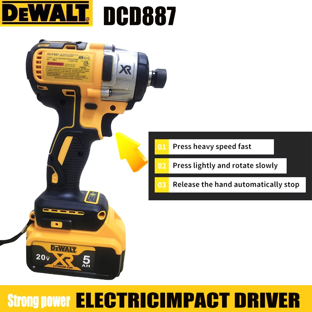 Dewalt DCD887 cordless 250RPM brushless motor 1/4 electric impact drill, screwdriver, powerful,easy to operate,long battery life
Dewalt DCD887 cordless 250RPM brushless motor 1/4 electric impact drill, screwdriver, powerful,easy to operate,long battery life
