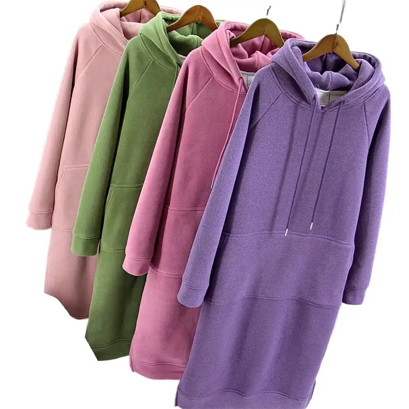 Winter Women Thicken Hoodies Sweat Dress Drawstring Warm Casual Loose Long Sleeve Midi Dress With Pockets
Winter Women Thicken Hoodies Sweat Dress Drawstring Warm Casual Loose Long Sleeve Midi Dress With Pockets