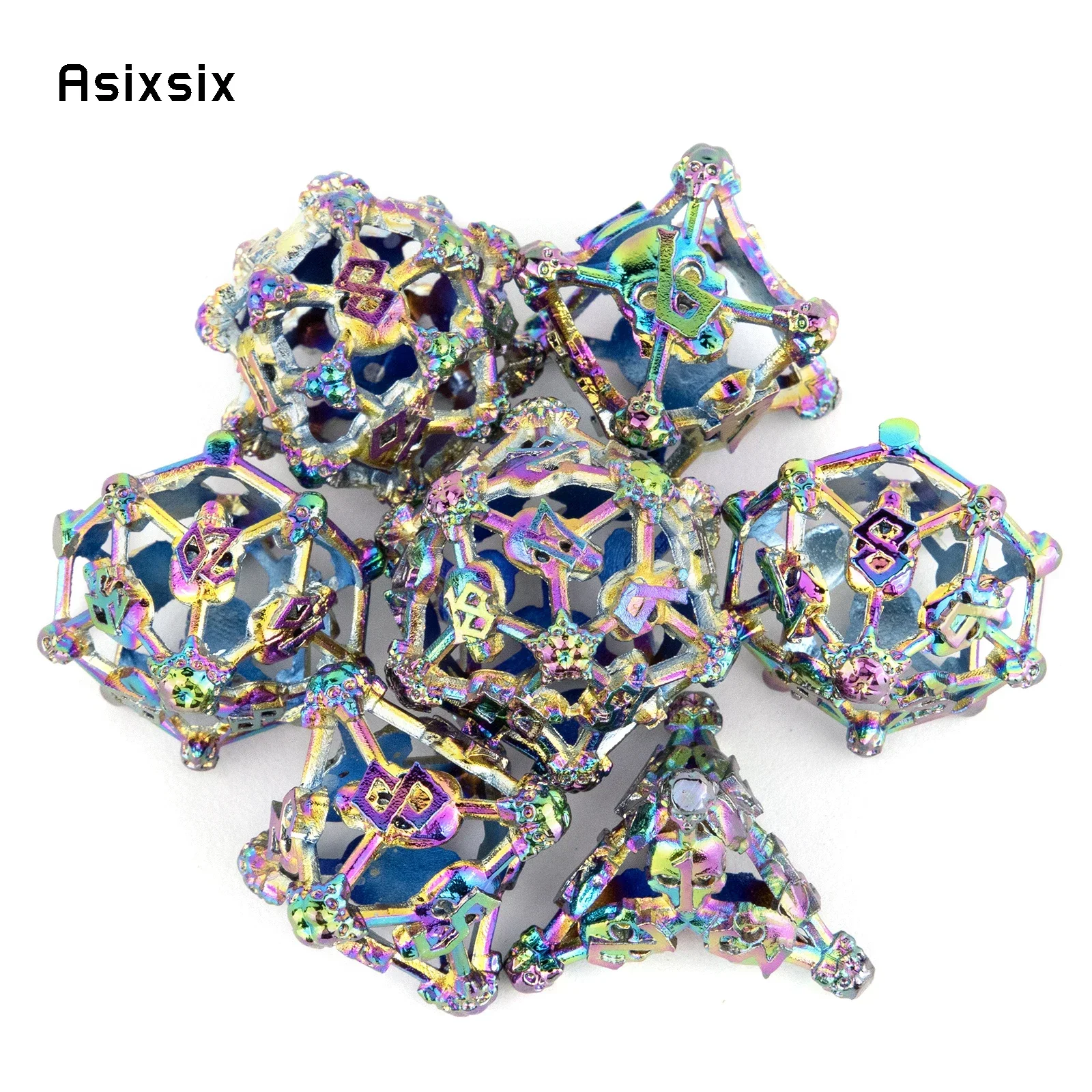 7 Pcs Colorful Skull Head Metal Dice Hollow Metal Polyhedral Dice Set Suitable for Role-Playing RPG Board Game Gift
7 Pcs Colorful Skull Head Metal Dice Hollow Metal Polyhedral Dice Set Suitable for Role-Playing RPG Board Game Gift