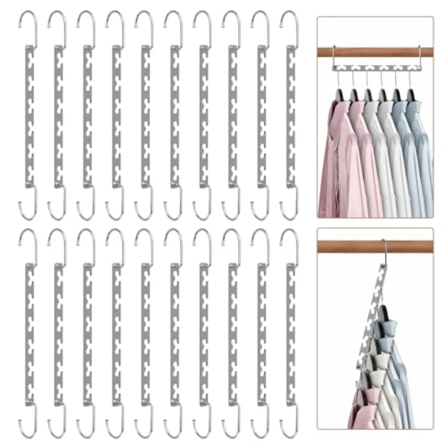 Space Saving Hangers for Clothes Pack, Sturdy Metal Hangers Wardrobe Organizer, Magic Cascading Hanger, Closet Space Saver Clos
Space Saving Hangers for Clothes Pack, Sturdy Metal Hangers Wardrobe Organizer, Magic Cascading Hanger, Closet Space Saver Clos