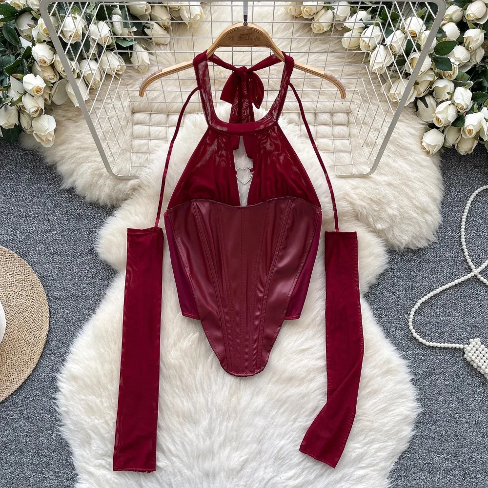 Y2k Goth Spice Girl halter hollow out Long Sleeve T-shirt Women O Neck Lace-up Solid Color Shirt Female Summer Slim Tops
Y2k Goth Spice Girl halter hollow out Long Sleeve T-shirt Women O Neck Lace-up Solid Color Shirt Female Summer Slim Tops