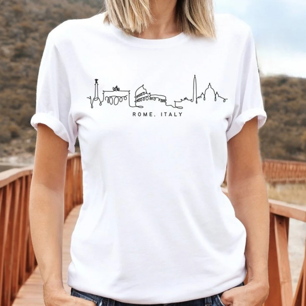 Rome Italy Shirt Roma Skyline Colosseum T-shirt Simple Design Minimalist Lover Italian Tourism Tee Men Women Summer Tops
Rome Italy Shirt Roma Skyline Colosseum T-shirt Simple Design Minimalist Lover Italian Tourism Tee Men Women Summer Tops