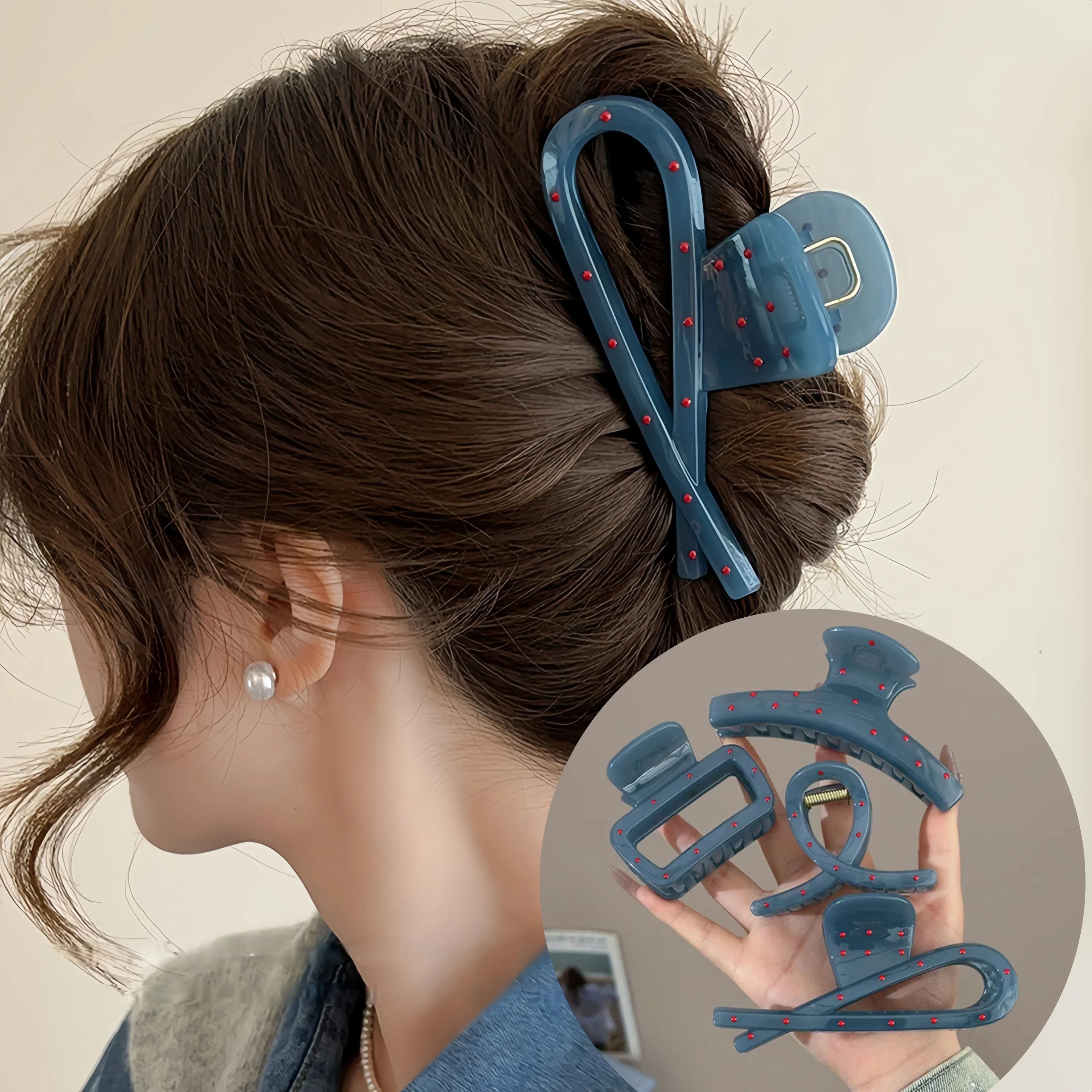 Women's Korean Hair Claw PC Red Dot Mist Blue Grip Clip Geometric Temperament Shark Clip Hair Accessories Крабик Для Волос
Women's Korean Hair Claw PC Red Dot Mist Blue Grip Clip Geometric Temperament Shark Clip Hair Accessories Крабик Для Волос
