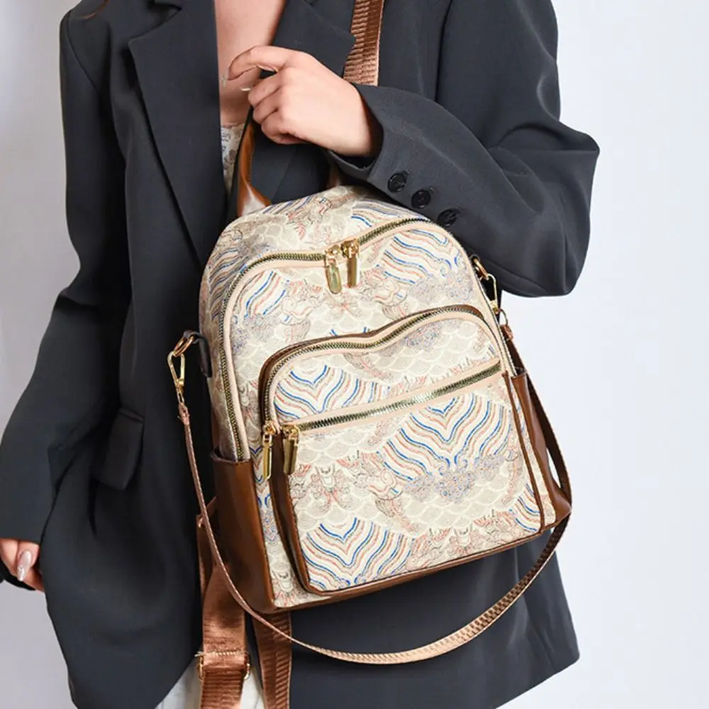 Large Capacity Women Casual Backpack Pu Top Handle Ethnic Style Shoulder Bag All-match Embroidery Printed Mini Travel Backpack
Large Capacity Women Casual Backpack Pu Top Handle Ethnic Style Shoulder Bag All-match Embroidery Printed Mini Travel Backpack