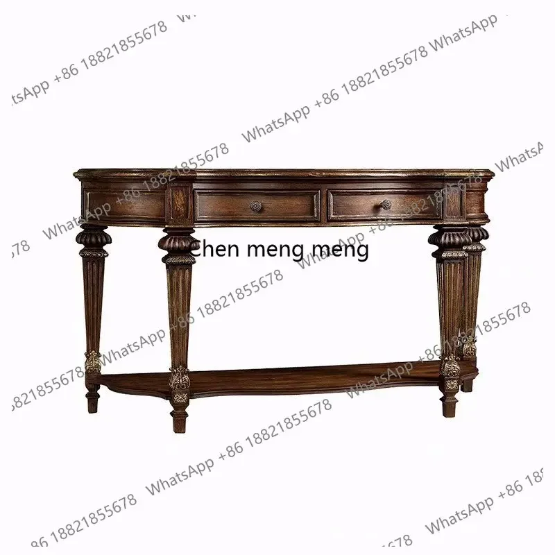 Solid wood entrance table American retro old carved entrance table wall storage decoration table
Solid wood entrance table American retro old carved entrance table wall storage decoration table