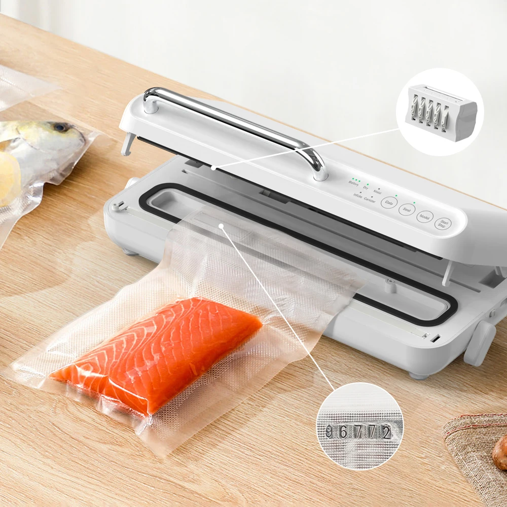 Automatic Multifunctional Wireless Vacuum Food Sealer Portable Rechargeable Printing Date Vacuum Sealer with Air Inflation
Automatic Multifunctional Wireless Vacuum Food Sealer Portable Rechargeable Printing Date Vacuum Sealer with Air Inflation