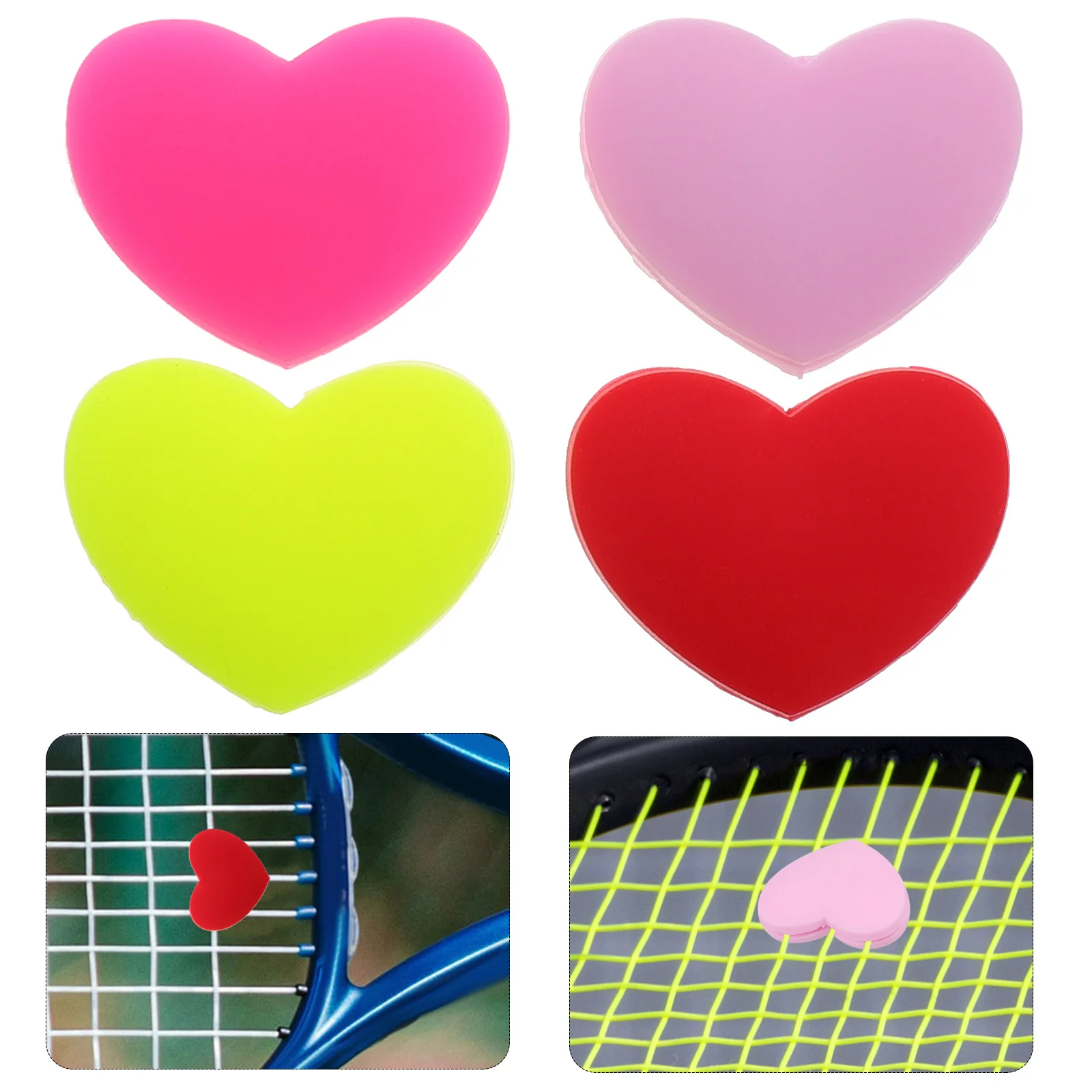 6Pcs Silicone Shock Absorber for Tennis Rackets Heart Design Vibration Dampener Cute Grip Enhancement Tool Tennis Dampener
6Pcs Silicone Shock Absorber for Tennis Rackets Heart Design Vibration Dampener Cute Grip Enhancement Tool Tennis Dampener