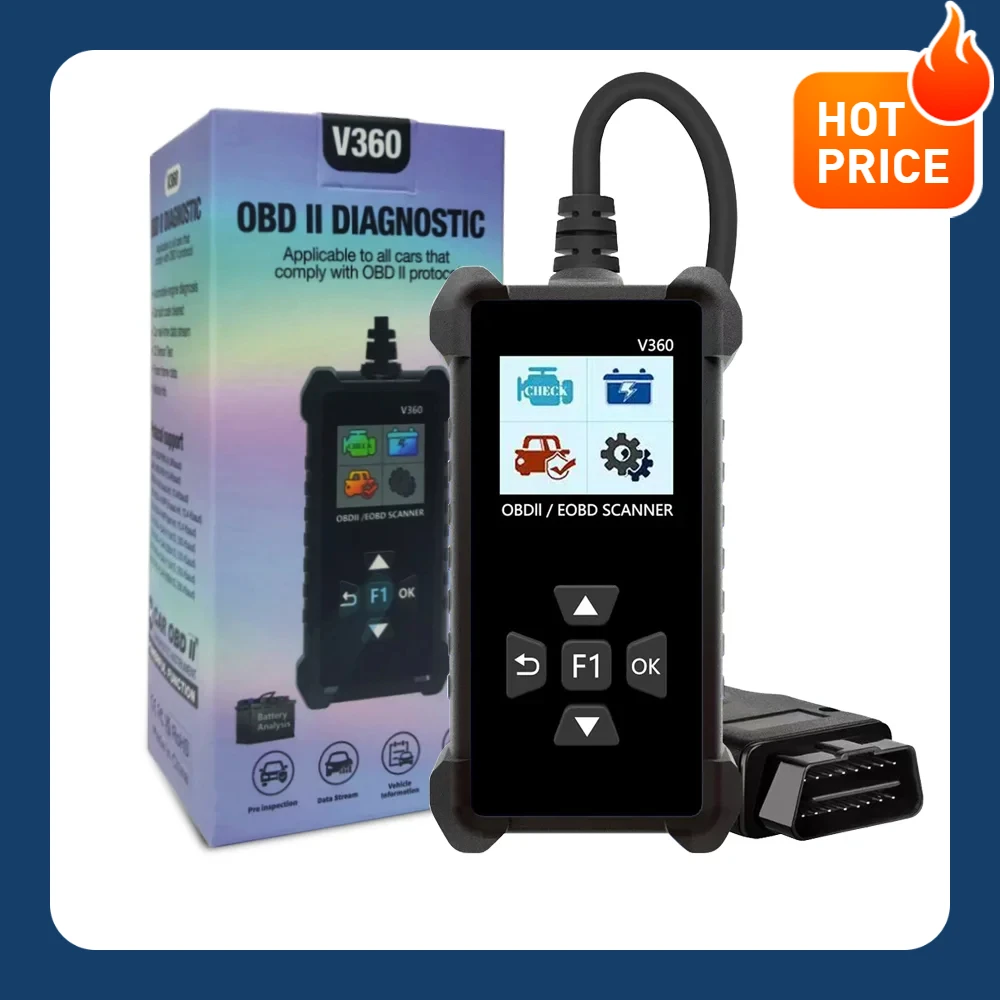 Humzor V360 Professional OBD2 Automotive Code Reader Car Diagnosis OBD2 Scanner Engine Fault Diagnostic Tool
Humzor V360 Professional OBD2 Automotive Code Reader Car Diagnosis OBD2 Scanner Engine Fault Diagnostic Tool
