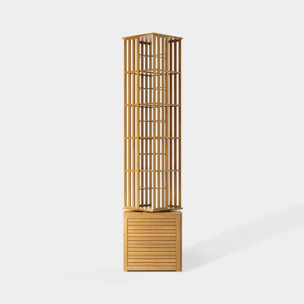 7-Tier Bamboo Rotating Bookcase Tower, 78.7 Tall with Storage Cabinet
7-Tier Bamboo Rotating Bookcase Tower, 78.7 Tall with Storage Cabinet
