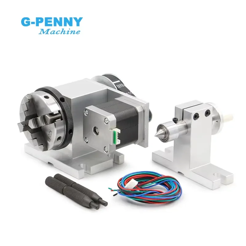 G-Penny 4th Axis Kit With Tailstock Rotate Axis With Nema17 Stepper Motor 50/65mm CNC Dividing Head Rotation 4:1 for Mini
G-Penny 4th Axis Kit With Tailstock Rotate Axis With Nema17 Stepper Motor 50/65mm CNC Dividing Head Rotation 4:1 for Mini