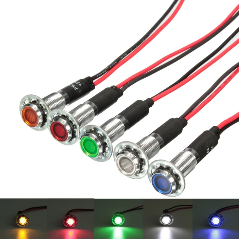 12V 8mm LED Dash Pilot Panel Indicator Warning Light Lamp Car Boat Marine Truck Red/Amber/Blue/Green/White
12V 8mm LED Dash Pilot Panel Indicator Warning Light Lamp Car Boat Marine Truck Red/Amber/Blue/Green/White