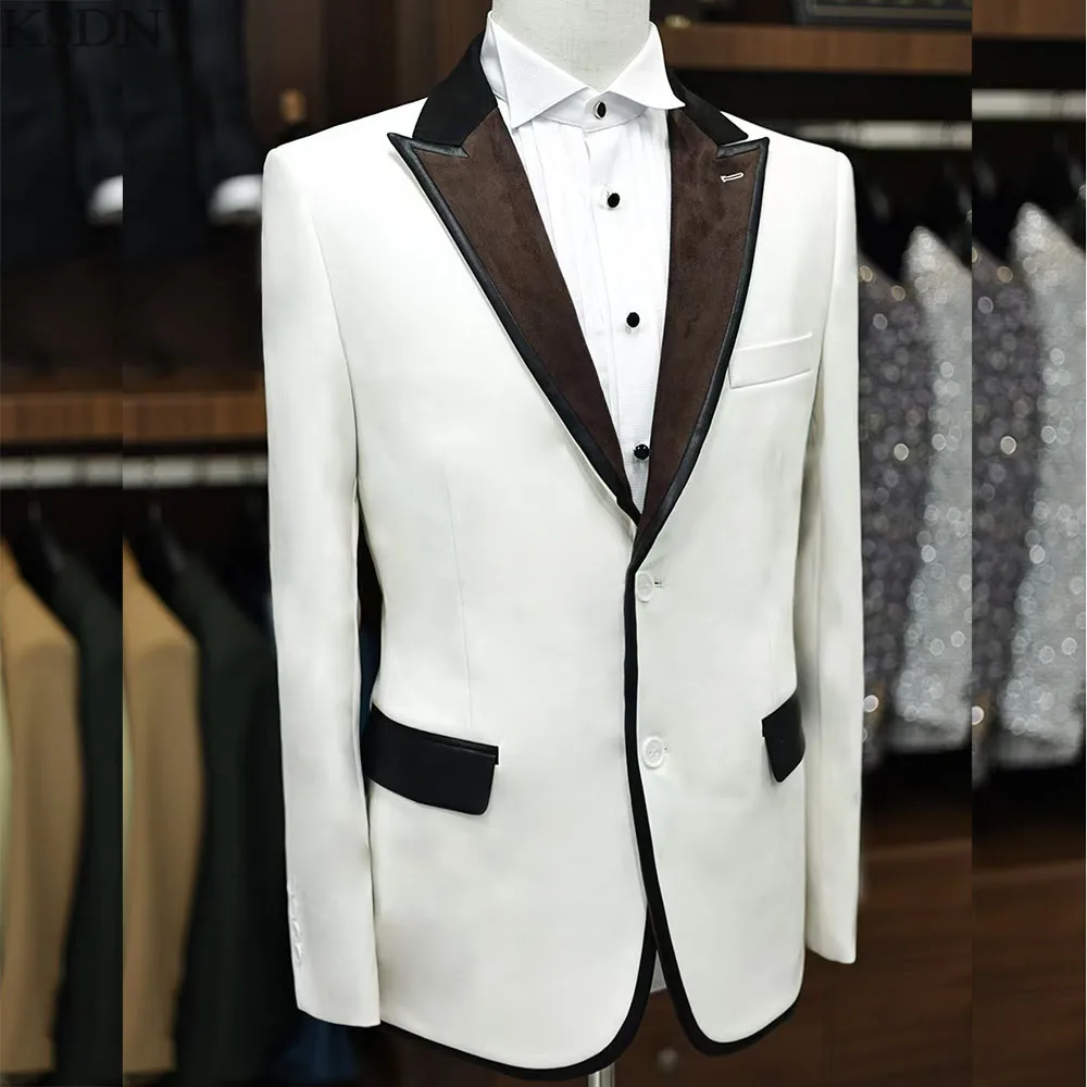 KSDN Elegant Men's Suits for Wedding 2025 High Quality Single Breasted Peak Lapel Slim Fit 2 Piece Jacket With White Pants Sets
KSDN Elegant Men's Suits for Wedding 2025 High Quality Single Breasted Peak Lapel Slim Fit 2 Piece Jacket With White Pants Sets