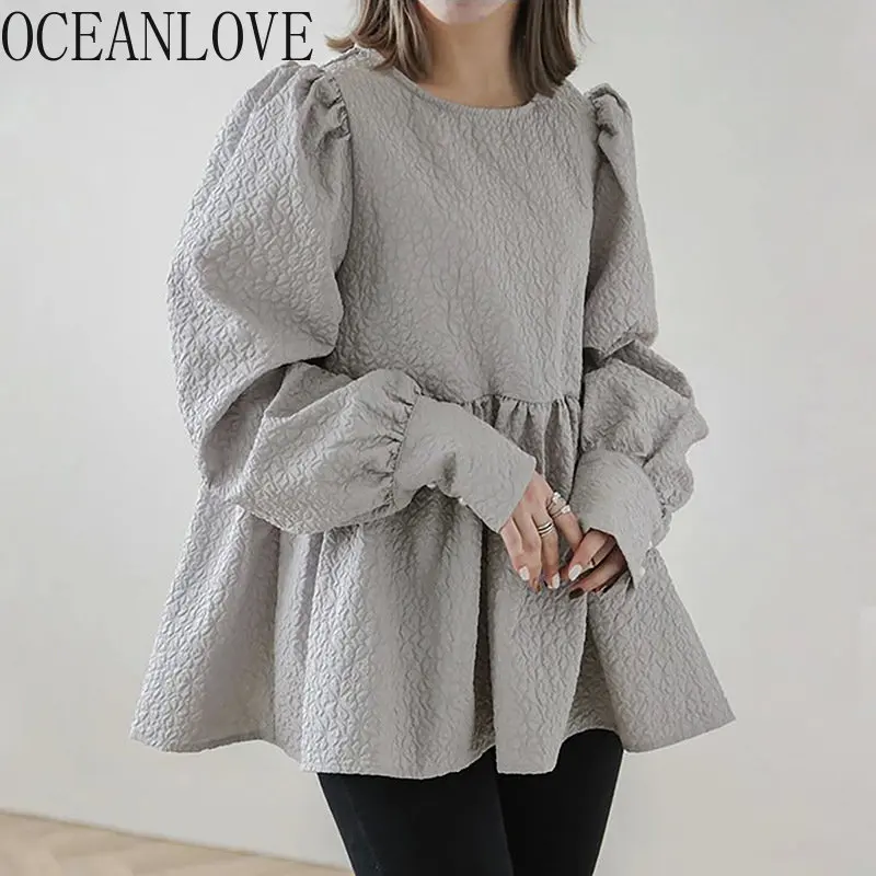 OCEANLOVE весенне-летние женские блузки с оборками и пышными рукавами, милые винтажные свободные блузы, женские элегантные рубашки в японском стиле, топы
OCEANLOVE весенне-летние женские блузки с оборками и пышными рукавами, милые винтажные свободные блузы, женские элегантные рубашки в японском стиле, топы