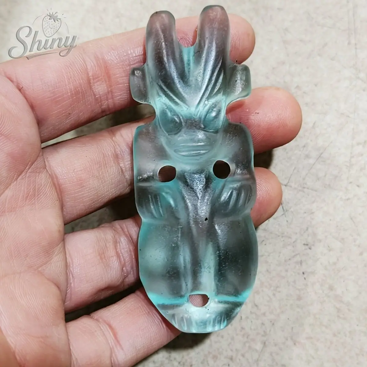 Old China Hongshan Culture Blue Crystal Amulet Hand Carved Sun God Meteorite Statues Estatuas Religiosas
Old China Hongshan Culture Blue Crystal Amulet Hand Carved Sun God Meteorite Statues Estatuas Religiosas