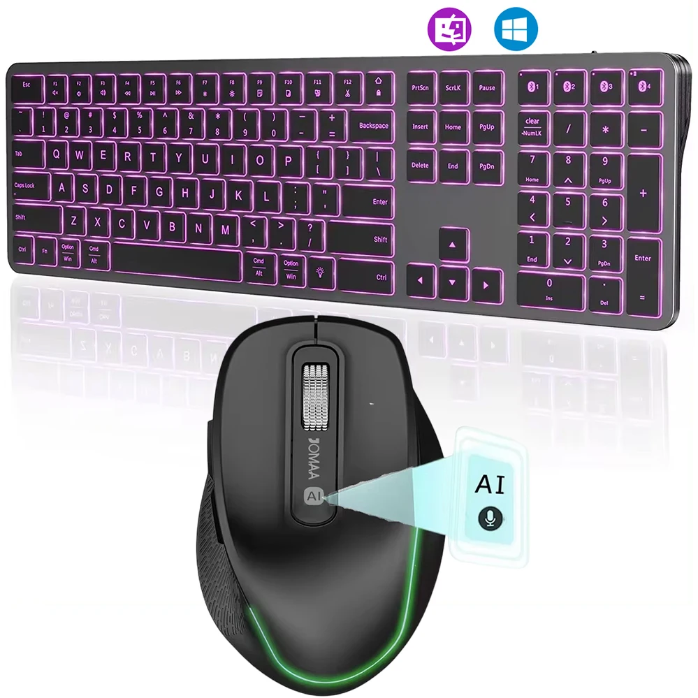 Wireless Bluetooth Keyboard and Mouse Set,Slim Silent Cordless Keyboard and Mouse Combo Compatible with iPad/Mac/MacBook/Android
Wireless Bluetooth Keyboard and Mouse Set,Slim Silent Cordless Keyboard and Mouse Combo Compatible with iPad/Mac/MacBook/Android