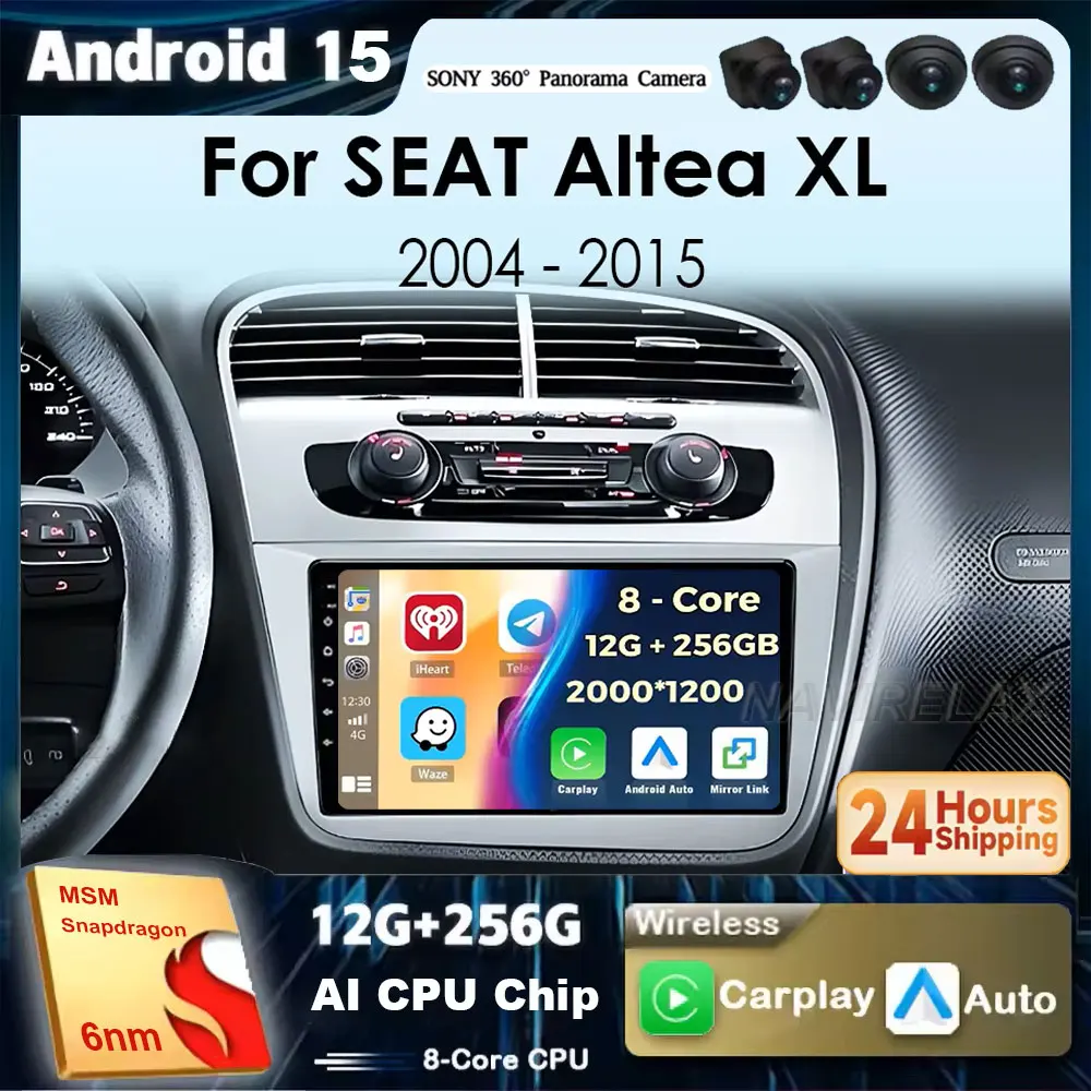 Android 15 Car Radio Multimedia For SEAT Altea XL 2004 2005 - 2015 Qualcomm Player Wireless Carplay Android Auto GPS Navigation
Android 15 Car Radio Multimedia For SEAT Altea XL 2004 2005 - 2015 Qualcomm Player Wireless Carplay Android Auto GPS Navigation
