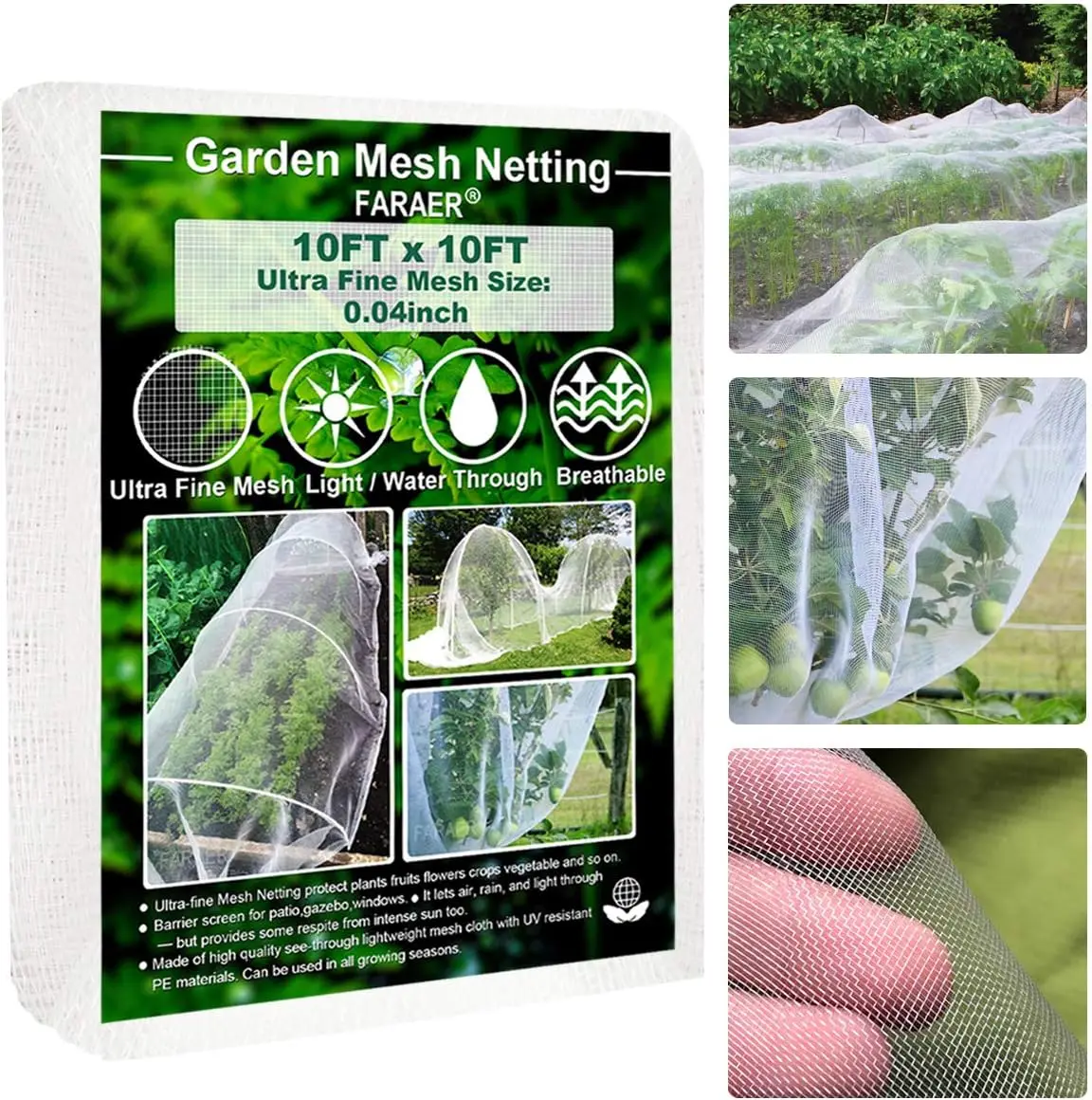 Ultra Fine Mesh Plant Covers 10x10Ft - Protect Vegetables, Fruits & Flowers from Birds & Insects
Ultra Fine Mesh Plant Covers 10x10Ft - Protect Vegetables, Fruits & Flowers from Birds & Insects