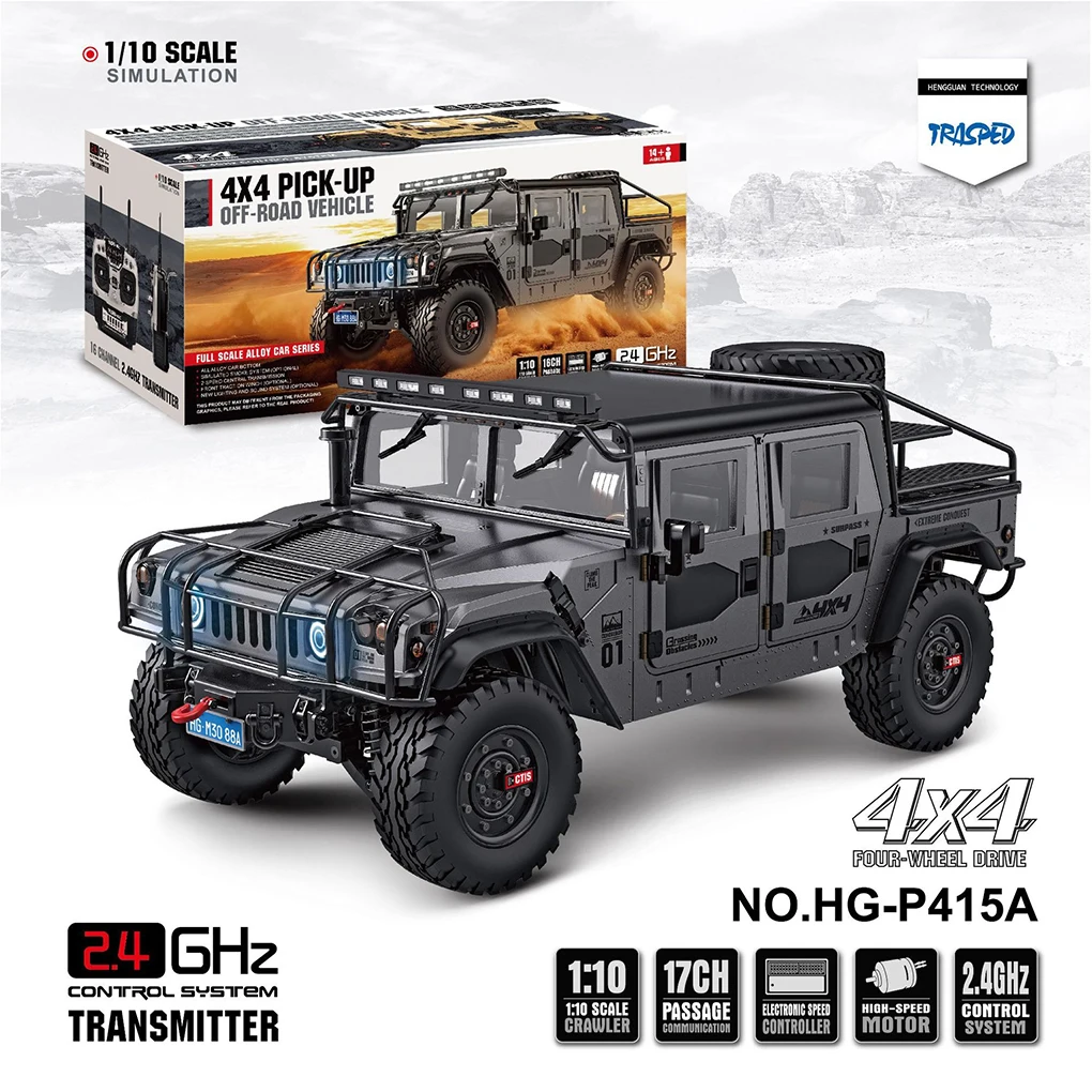 4*4 HG P415A 1/10 remote control high speed professional off-road vehicle pickup remote control crawler climbing car model toy
4*4 HG P415A 1/10 remote control high speed professional off-road vehicle pickup remote control crawler climbing car model toy