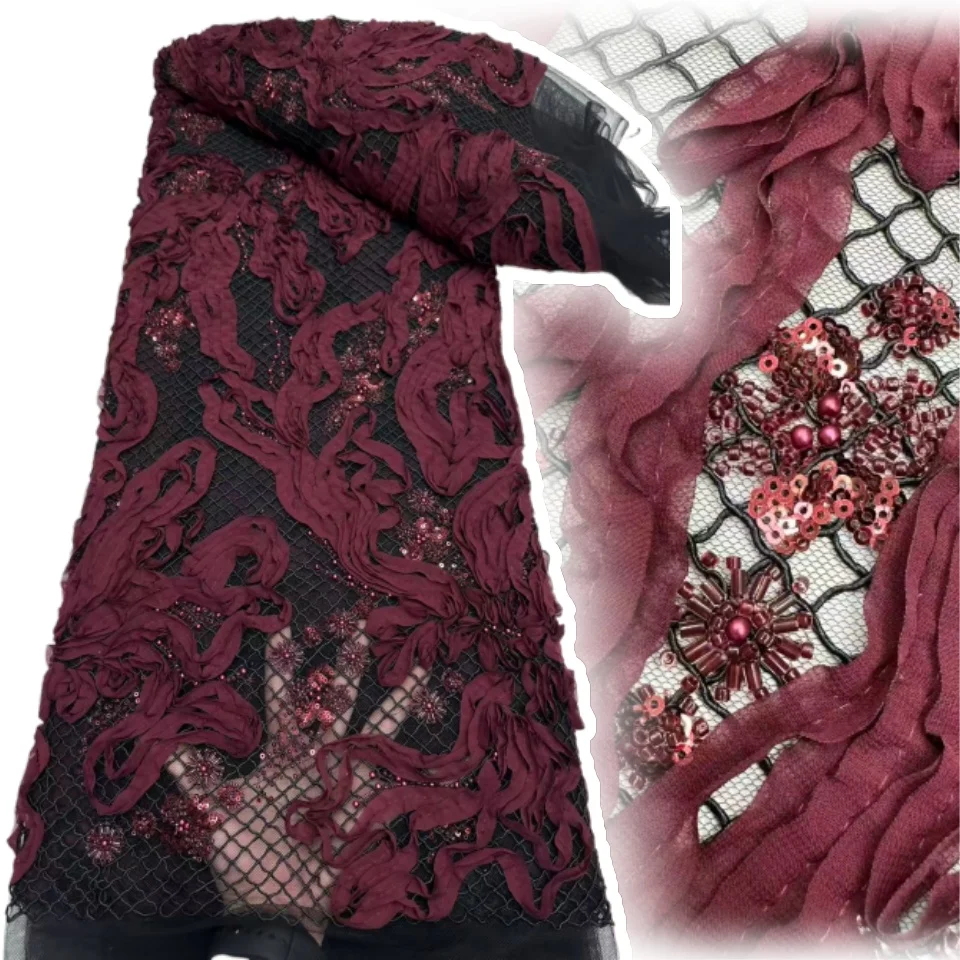 3D Feather Fashion African Lace Embroidery Beaded Lace Fabric 2025 High Quality French Nigerian Sequin Fabric Dress Sewing C1555
3D Feather Fashion African Lace Embroidery Beaded Lace Fabric 2025 High Quality French Nigerian Sequin Fabric Dress Sewing C1555