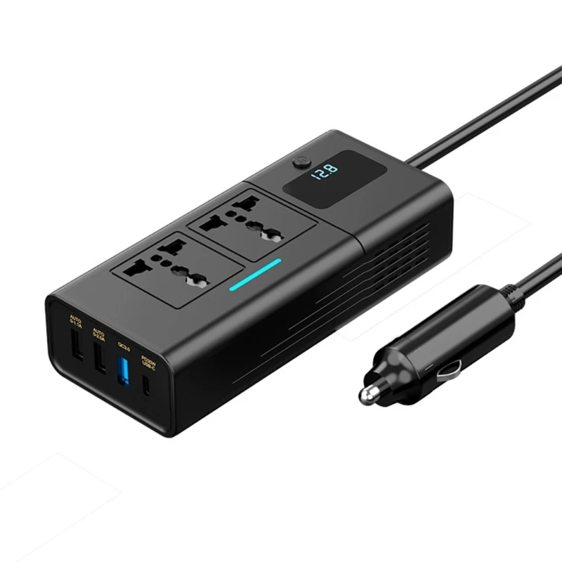 Инвертор мощности 200 Вт Автомобильный инвертор от 12 В до 220 В с USB и быстрой зарядкой Type-C 3,1 А
Инвертор мощности 200 Вт Автомобильный инвертор от 12 В до 220 В с USB и быстрой зарядкой Type-C 3,1 А