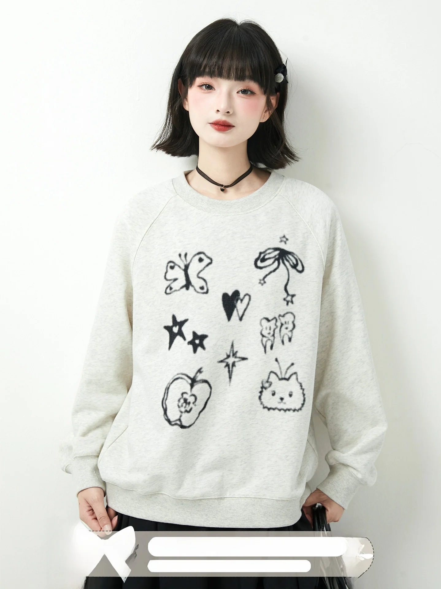 Loose Long Sleeve Women's Sweatshirt Lazy Style Illustration Print Cotton Polyester Blend Comfortable Fit round Neck Top
Loose Long Sleeve Women's Sweatshirt Lazy Style Illustration Print Cotton Polyester Blend Comfortable Fit round Neck Top