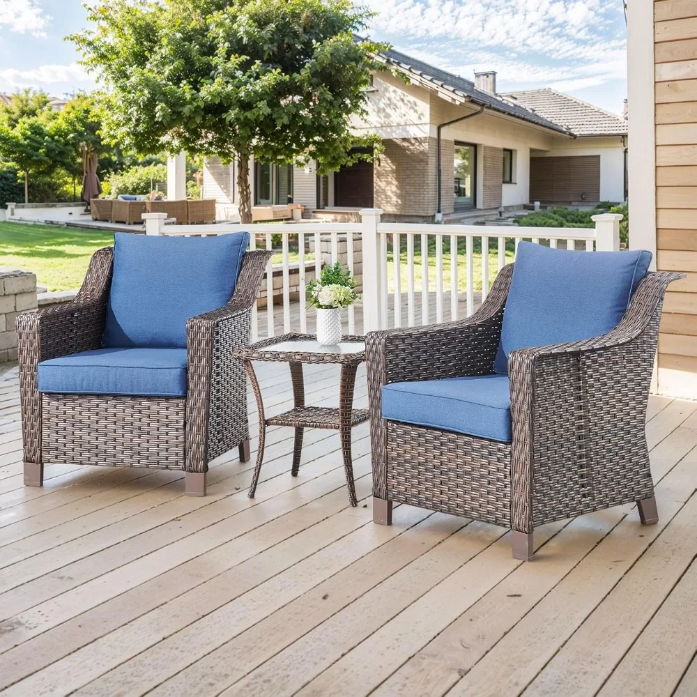 3 Pieces Patio Furniture Set-Wicker Patio Chairs Set of 2 with Tempered Glass End Table Outdoor Patio Chairs, Customized
3 Pieces Patio Furniture Set-Wicker Patio Chairs Set of 2 with Tempered Glass End Table Outdoor Patio Chairs, Customized