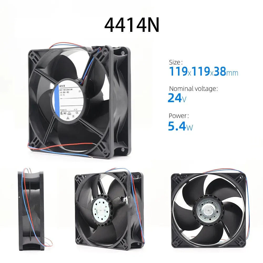 Axial Cooling 2wires Cabinet Cooling Fan 120*120*38MM 4414N DC24V 5.4W 0.23A original
Axial Cooling 2wires Cabinet Cooling Fan 120*120*38MM 4414N DC24V 5.4W 0.23A original