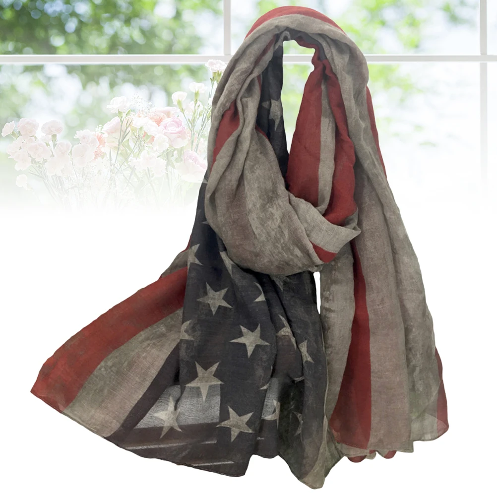 Women American National Flag Pattern Printing Scarf Elegant Tippet Warm Wrap Shawl for Ladies and Girls (Grey 200x100)
Women American National Flag Pattern Printing Scarf Elegant Tippet Warm Wrap Shawl for Ladies and Girls (Grey 200x100)