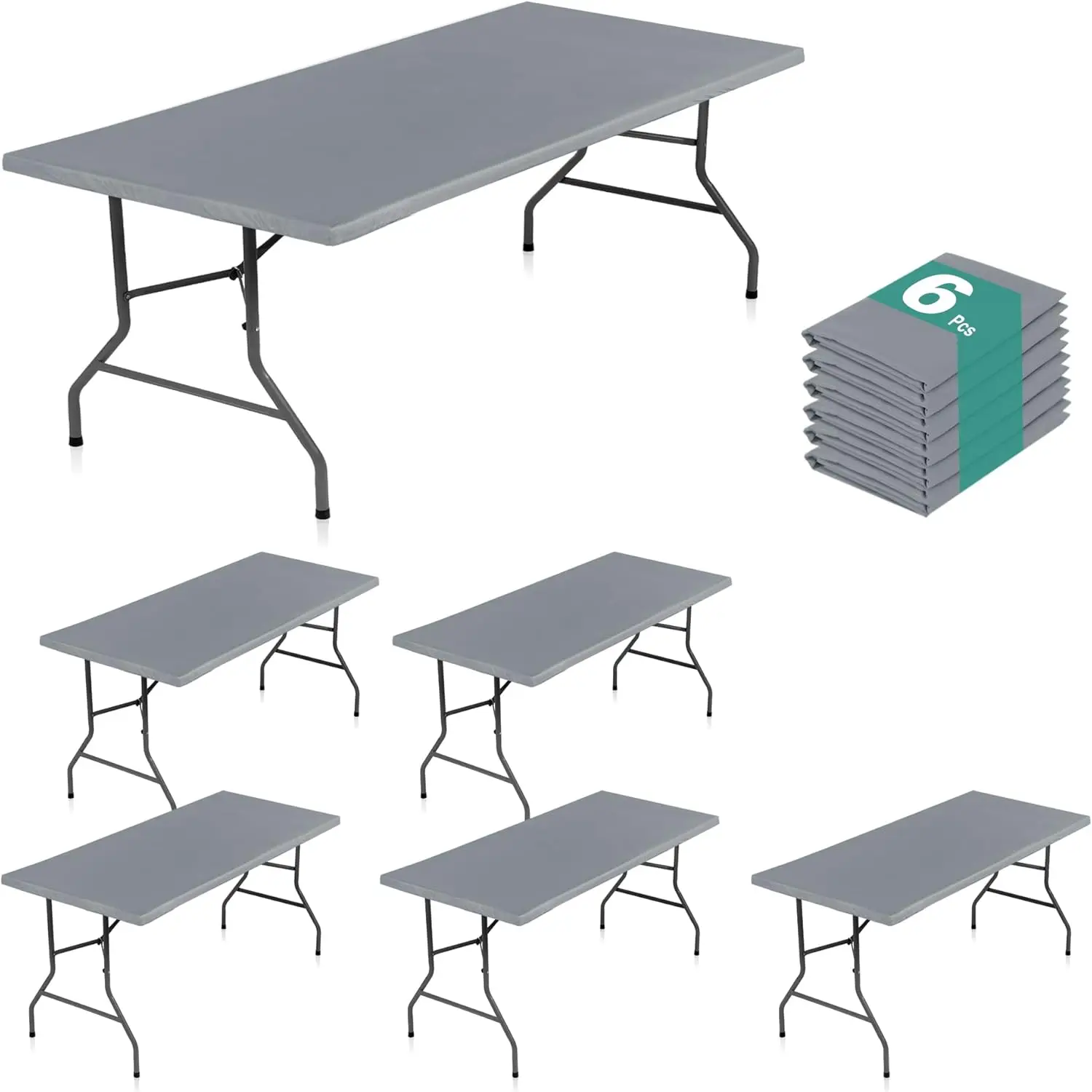 6 Packs Vinyl Tablecloths 30x72 in, Waterproof Plastic with Elastic Corners, Light Gray
6 Packs Vinyl Tablecloths 30x72 in, Waterproof Plastic with Elastic Corners, Light Gray