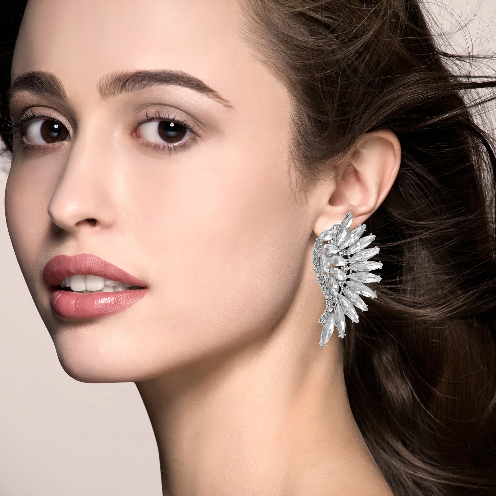 Bohemian Crystal Earrings White Angel Wing Drop Dangle Statement Jewelry for Women Lightweight Comfortable Trendy 
Bohemian Crystal Earrings White Angel Wing Drop Dangle Statement Jewelry for Women Lightweight Comfortable Trendy