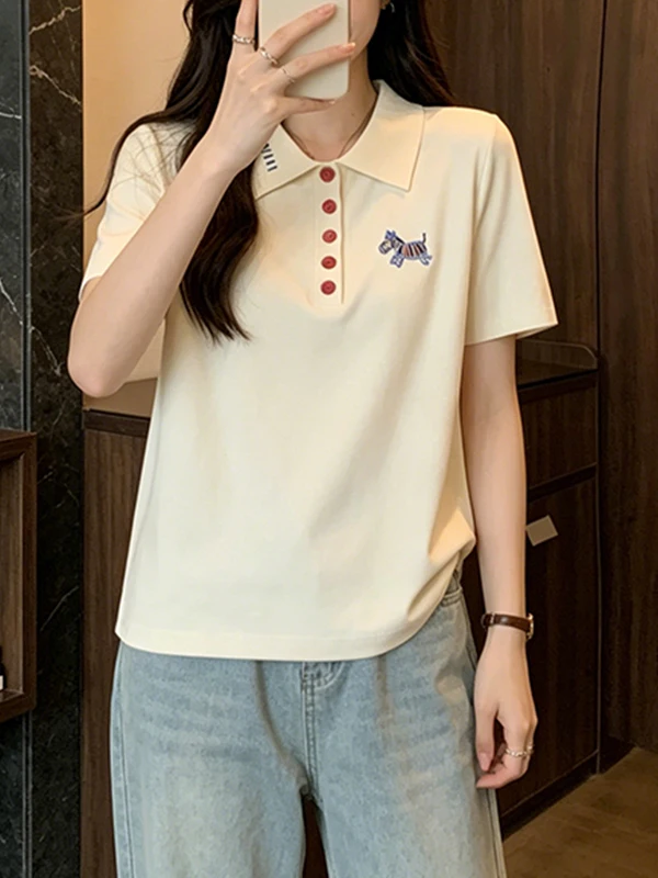 Slimming Ice Silk Knitted Short Sleeve Neck T-Shirt for Women Summer New Style Korean Style Breathable Comfortable Casua...
Slimming Ice Silk Knitted Short Sleeve Neck T-Shirt for Women Summer New Style Korean Style Breathable Comfortable Casua...