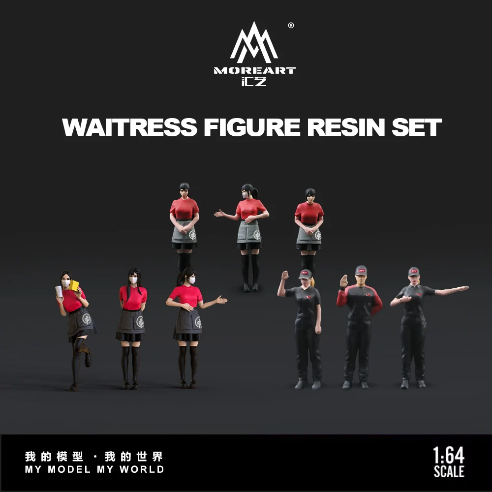 MoreArt 1:64 Mini Resin Waiter Waitress Figurine Set Simulation Staff Doll for Diorama Scenery
MoreArt 1:64 Mini Resin Waiter Waitress Figurine Set Simulation Staff Doll for Diorama Scenery