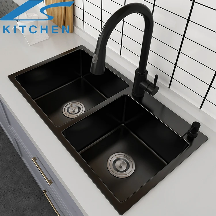 High Quality Customized 201/304 Stainless Steel Double Bowl Kitchen Sink Black Modern Kitchen Sink Stainless Steel Sink Price
High Quality Customized 201/304 Stainless Steel Double Bowl Kitchen Sink Black Modern Kitchen Sink Stainless Steel Sink Price