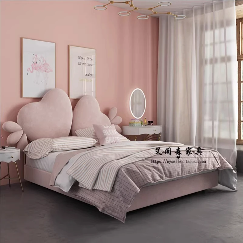 150x200cm Princess Bed Pink Girl Child Twin Bed American Love Fabric Double Bed Frame Headboard King Bedroom Furniture
150x200cm Princess Bed Pink Girl Child Twin Bed American Love Fabric Double Bed Frame Headboard King Bedroom Furniture