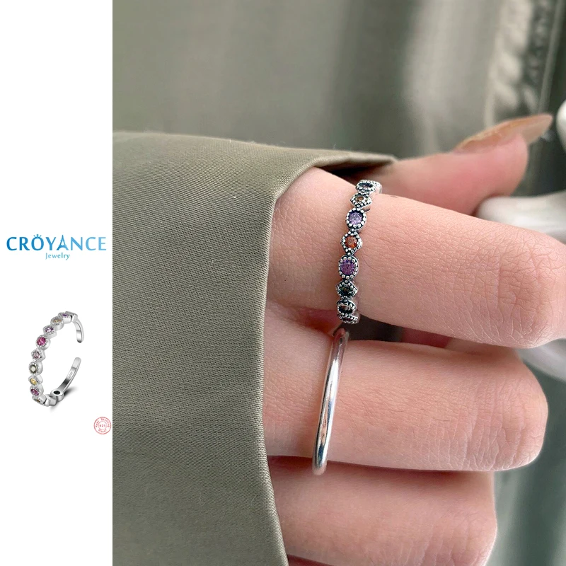 925 Sterling Silver Fine Jewelry Circled Colour Zircon Adjustable Open Rings Women Gift Fashion Rainbow Rhinestone CZ FingerRing
925 Sterling Silver Fine Jewelry Circled Colour Zircon Adjustable Open Rings Women Gift Fashion Rainbow Rhinestone CZ FingerRing