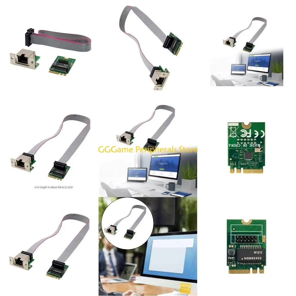 U55B RTL8111G Rj45 Adapters Card Fast PCIE 1000Mbps M.2 A+E To Single port 1000M Networking Card CAT5