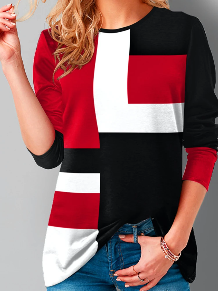2022 Spring Loose Oversized Women's Clothing Patchwork Vintage T-shirt Long Sleeve O-Neck Tops All-match Casua Ladies T Shirt
2022 Spring Loose Oversized Women's Clothing Patchwork Vintage T-shirt Long Sleeve O-Neck Tops All-match Casua Ladies T Shirt