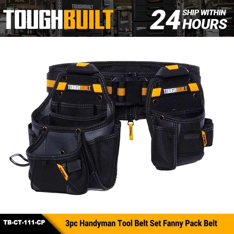 TOUGHBUILT TB-CT-111-CP 3pc Handyman Tool Belt Set Equipped With ClipTech Quick Hanging System Storage Bag High Quality
TOUGHBUILT TB-CT-111-CP 3pc Handyman Tool Belt Set Equipped With ClipTech Quick Hanging System Storage Bag High Quality