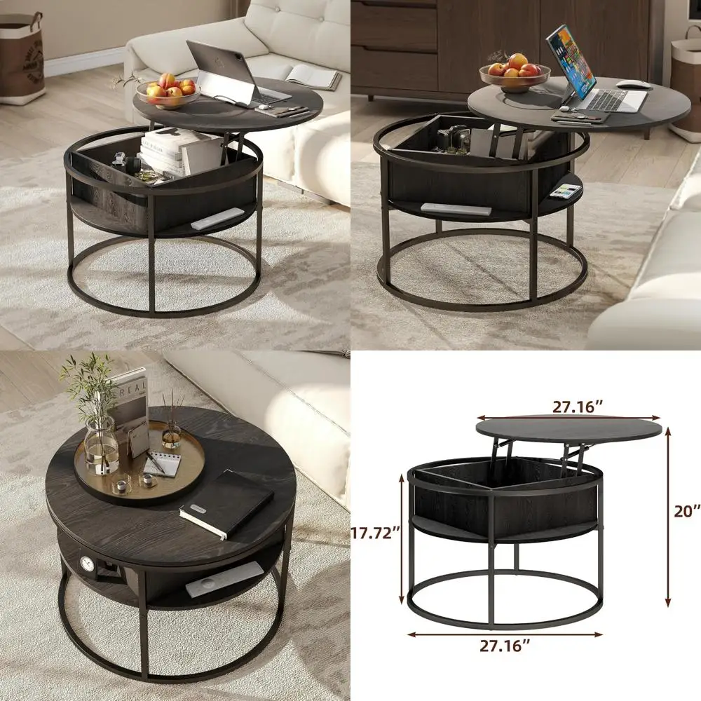 Farmhouse Style Black Lift-Top Coffee Table with Storage for Living Room
Farmhouse Style Black Lift-Top Coffee Table with Storage for Living Room